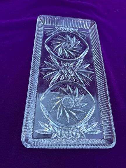 Bohemia Cut Crystal Dish, 11”x5 1/2”- Made in Czech Republic image