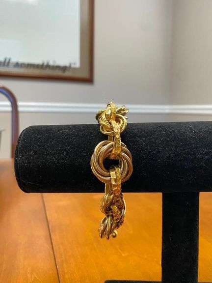 8in Vintage Couture Multilink Heavy Bracelet and Antique Ring