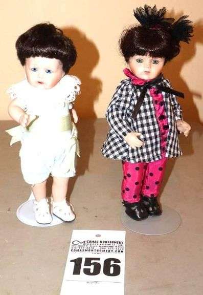2 Marie Osmond Porcelain Collector Doll on Stands: Toddler & Fashion signed' image