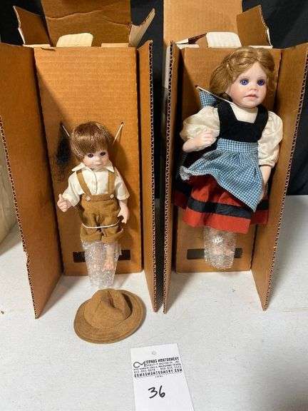 The Collectables by Phyllis Parkins Porcelain Dolls - Guarding The Way Trio with Bridge