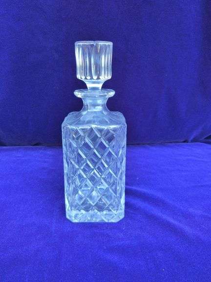 Vintage Cut Glass Decanter, Made in Czech Republic image