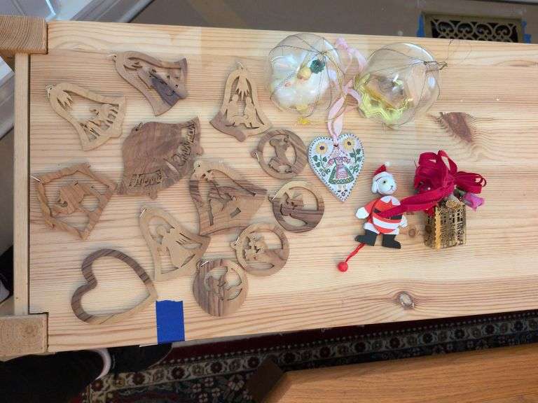 Wood, Glass, Christmas Ornaments image