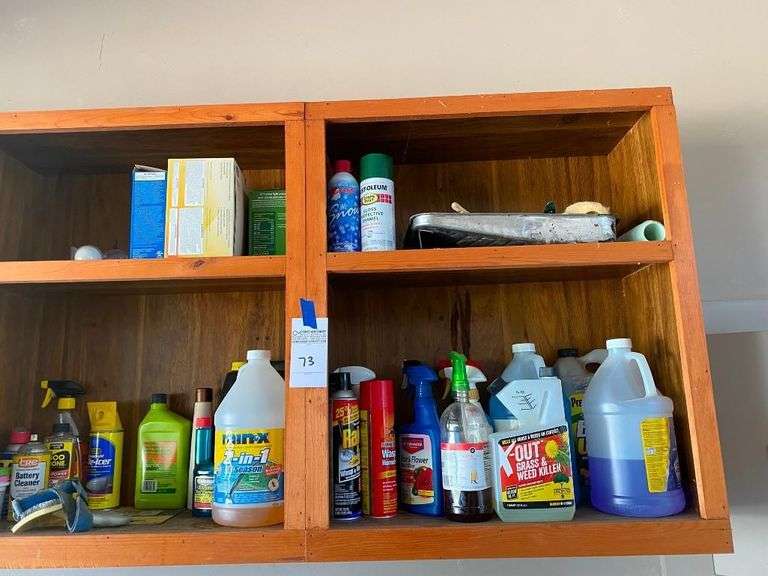 Shelved Storage Collection - Vehicle Fluids, Hats, Painting Supplies and more!