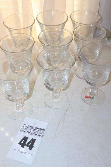 9 Fostoria "Century" clear Water Goblets                                          Matching Lots #43,45, 46 & 47 image
