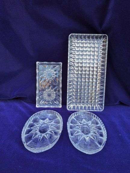 4 Relish Trays, Cut Glass, and Crystal image