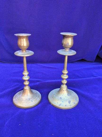 Brass Candle Holders 7.5 High image