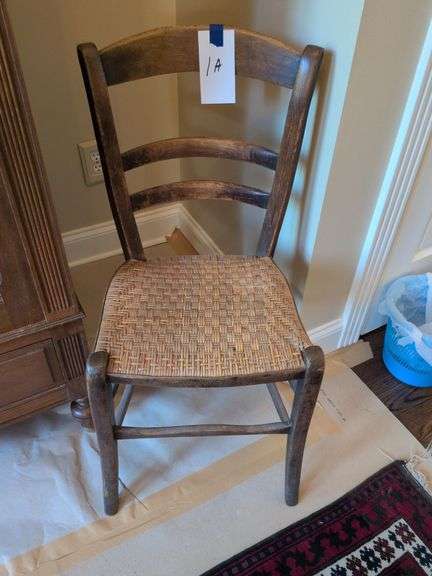 Vintage Chair with Woven Seat