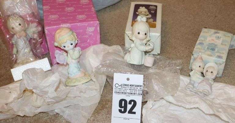 Precious Moments Porcelain Items: 4 - "For the Sweetest Tu-Lip in Town" 1997, "You Are the Wind Beneath My Wings"2000, "It is no Secret What God can Do"1994, & "Sugar Town - Leo & Evelyn Mae" 1994 - All in Original boxes image