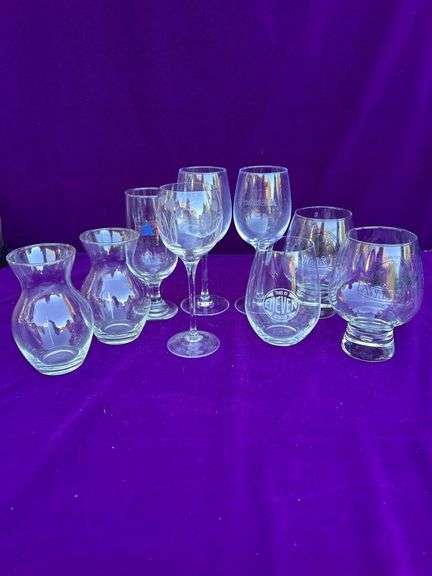 2 5 1/2” Vases and Miscellaneous Branded wine Glasses image