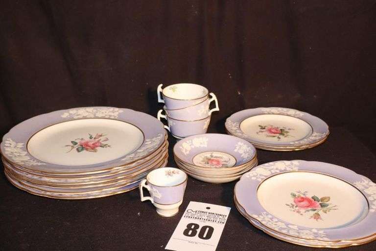 Partial Set of Spode Copeland China From England "Maritime Rose": 6 Dinner Plates, 3 Cups, 4 Saucers, 2 Salad Plates, 2 Dessert Plates etc. image