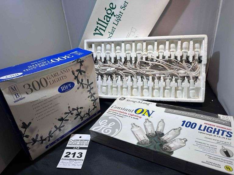 3 - boxes of Christmas Lights - 1 is Dept 56 image