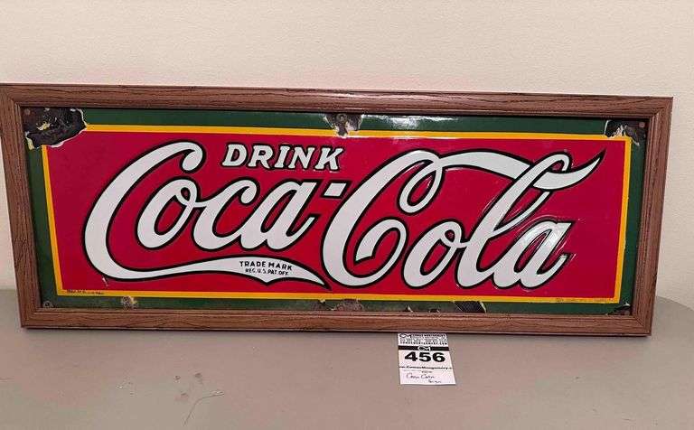 AntiquePorcelain / Metal  Coca Cola Sign -(1939) image