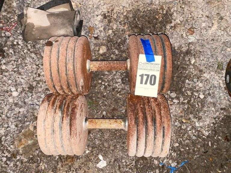 Pair of Adjustable Weight Dumbbells 105lbs image