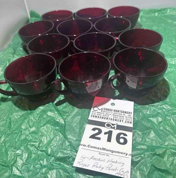 Anchor Hocking Royal Ruby Red Punch Glasses ( 12) image