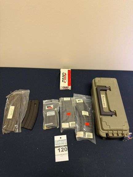 Assorted Gun Magazines and 50 Centerfire Pistol Cartridges image