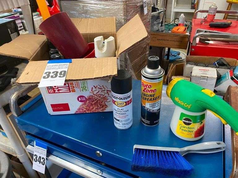 Lot of Household and Automotive Cleaners, Sprays, and Tools image