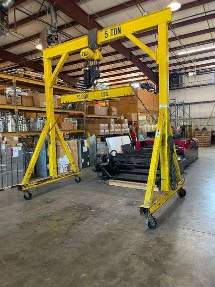 5 Ton Portable Gantry Crane with Hoist - Buyer Responsible For Removal image