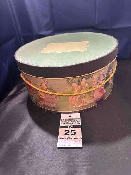Antique Cardboard Hat Box "Garden Party"  (1920) image