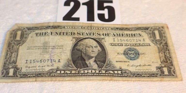 1957A One Dollar Bill $1.00 "Silver Certificate" image