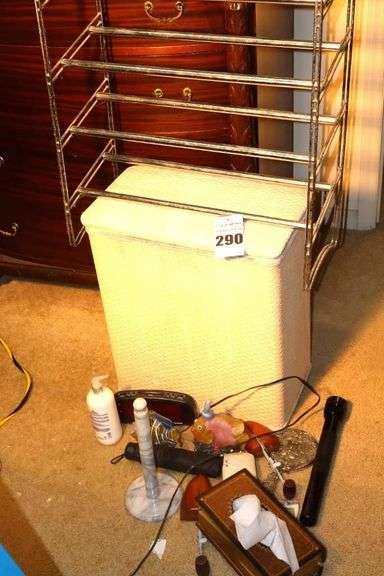 Flip Top Laundry Hamper, Marble Paper Towel Holder, Shoe Rack, tissue holder, flashlight, Shoe Stretchers, Lotion, Umbrella, Clock, Soap etc. image