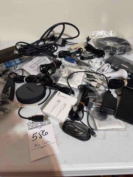 Large Lot of Cables, & different types of charges & plugs image
