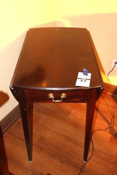 Vintage Wood Drop Leaf Table 27.5"x30"x17"down-41"up image