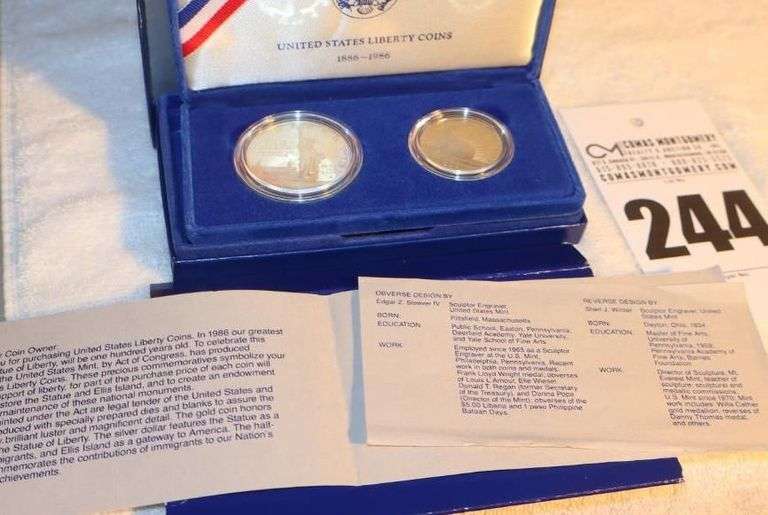 United States Liberty Coins - 1986 Liberty Half Dollar & Statue of Liberty Coin in Velvet Case with papers image