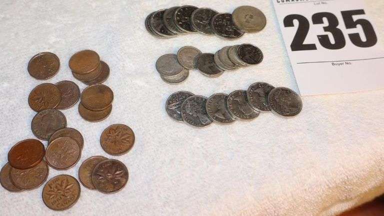Variety of Canadian Coins: Pennies, Dimes, Nickels, Quarts etc. image
