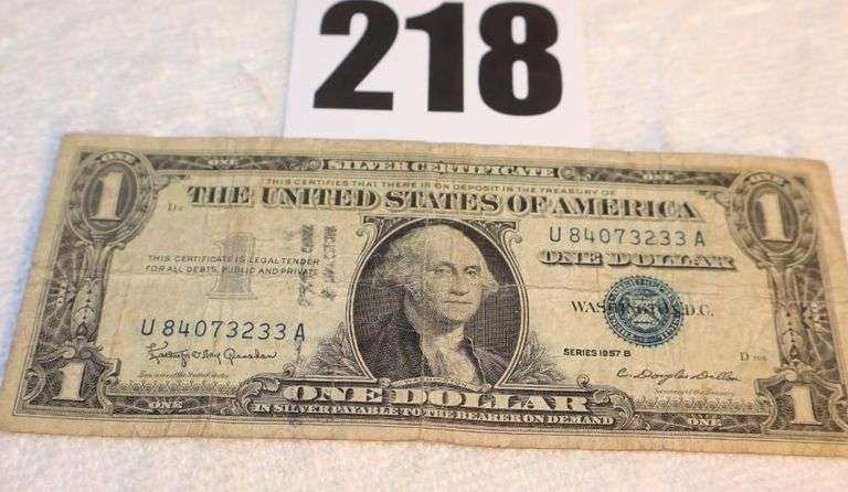 1957B One Dollar Bill $1.00 "Silver Certificate" image