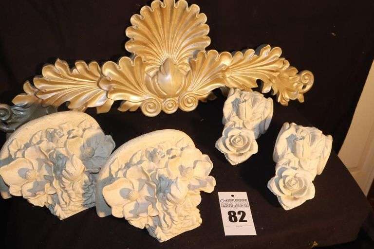 Wall Décor, 2 Wall Shelves, & 2 Decorative Curtain Ends image