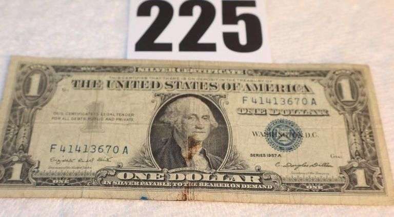 1957A One Dollar Bill $1.00 "Silver Certificate" image