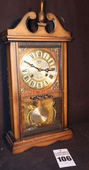 Beacon 31 Day Mantle Clock with Key in Wood Case  25"x12"x5" image