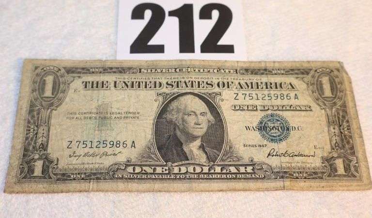 1957 One Dollar Bill $1.00 "Silver Certificate" image