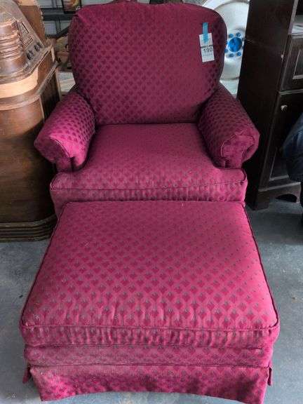 Upolstered Chair with Ottoman image