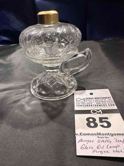 Antique / Vintage Glass Oil Finger  Lamp image