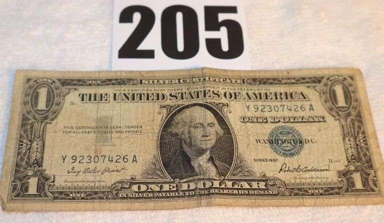 1957 One Dollar Bill $1.00 "Silver Certificate" image