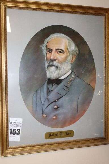 Framed and Matted Wall Art Print of Robert E., Lee - 1988 Reese K Cope 31"x25" image