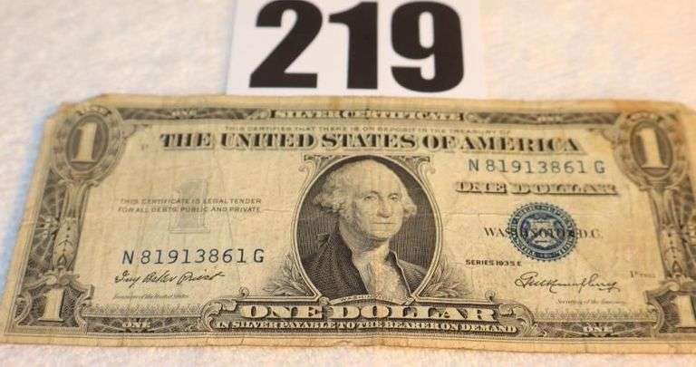 1957E One Dollar Bill $1.00 "Silver Certificate" image