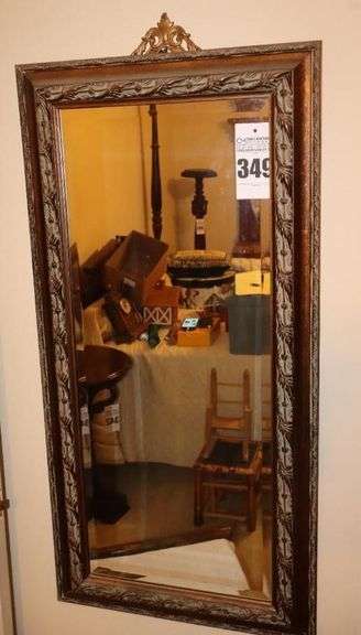 Full Length Decorative Beveled Wall Mirror 44"x21" image