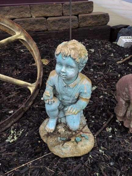 15" Boy with Bird Yard Art image