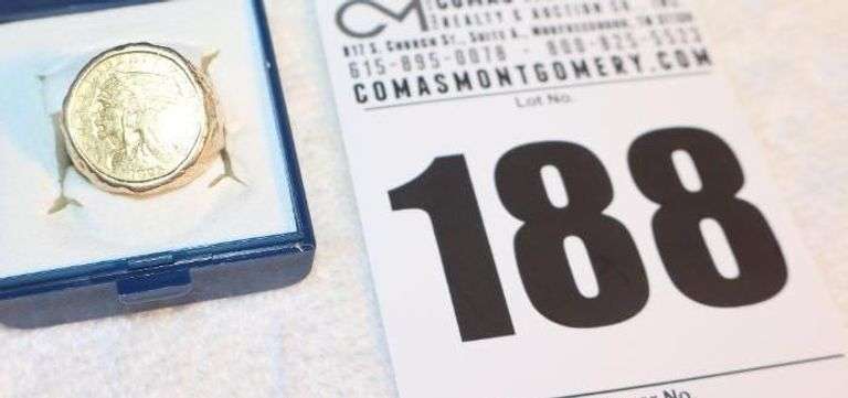 14K Yellow Gold 1925 $2.50 Indian Head Gold Coin Signet Ring - Size 8.5 image