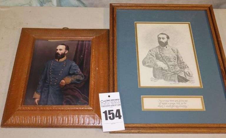 2 Framed and Matted Wall Art of General Joe Wheeler by B Ablon Signed and numbered 70/1865 (20"x16")& additional print image