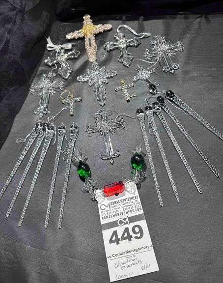 Christmas Ornaments -Crosses Crystal, Glass, & Mirrors image