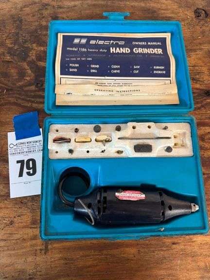 Electro Model 1186 Heavy Duty Hand Grinder with Case and Accessories image