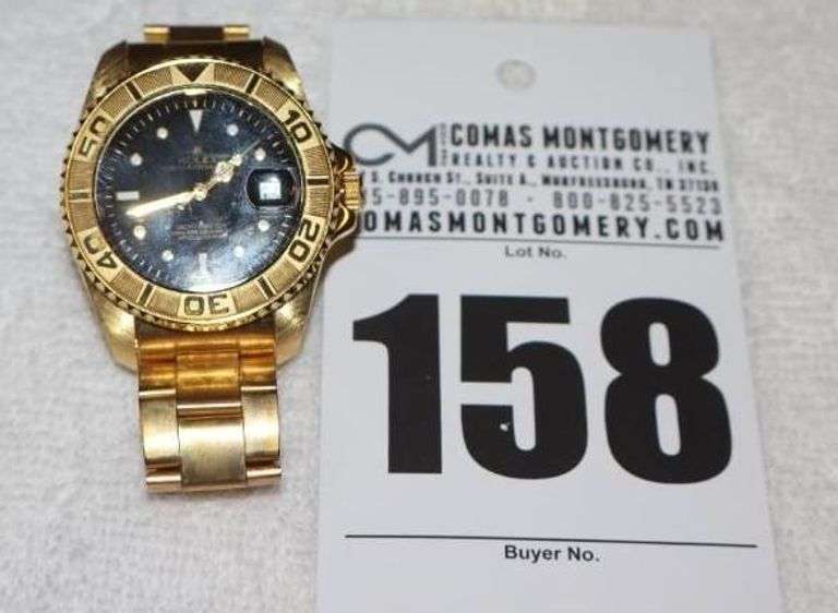 Rolex Replica Yacht Master 18K Yellow Glod Black Mother of Pearl Accent image