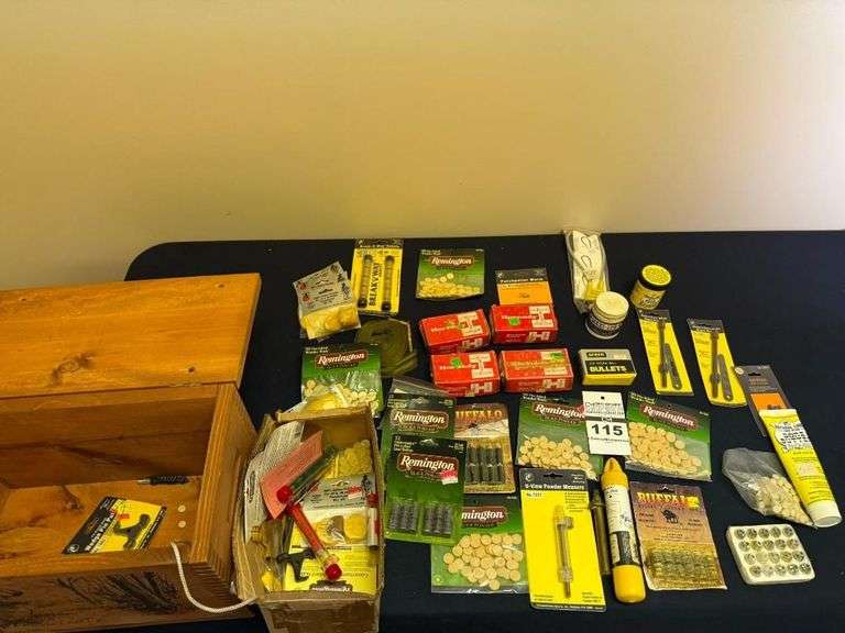 Black Powder Supplies & Ammo with Wooden Box image