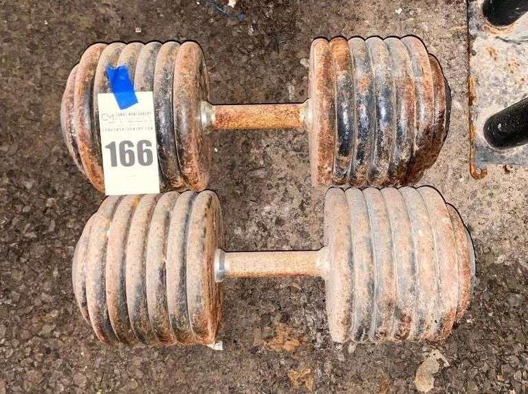 Pair of Adjustable Weight Dumbbells 135lbs image