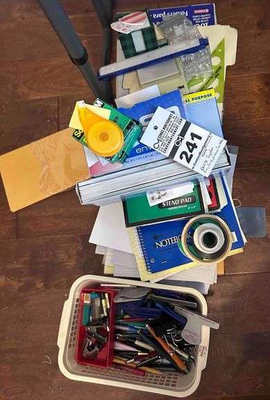 Large Lot of Office Supplies, Paper, Folders, Pens, Tape & so much more. image