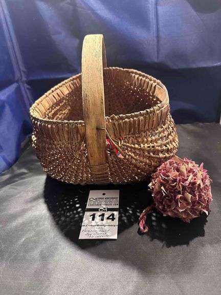 Antique Butt Basket with Content image