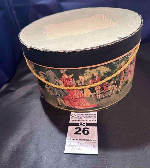 Antique Cardboard Hat Box "Garden Party"  (1920) image